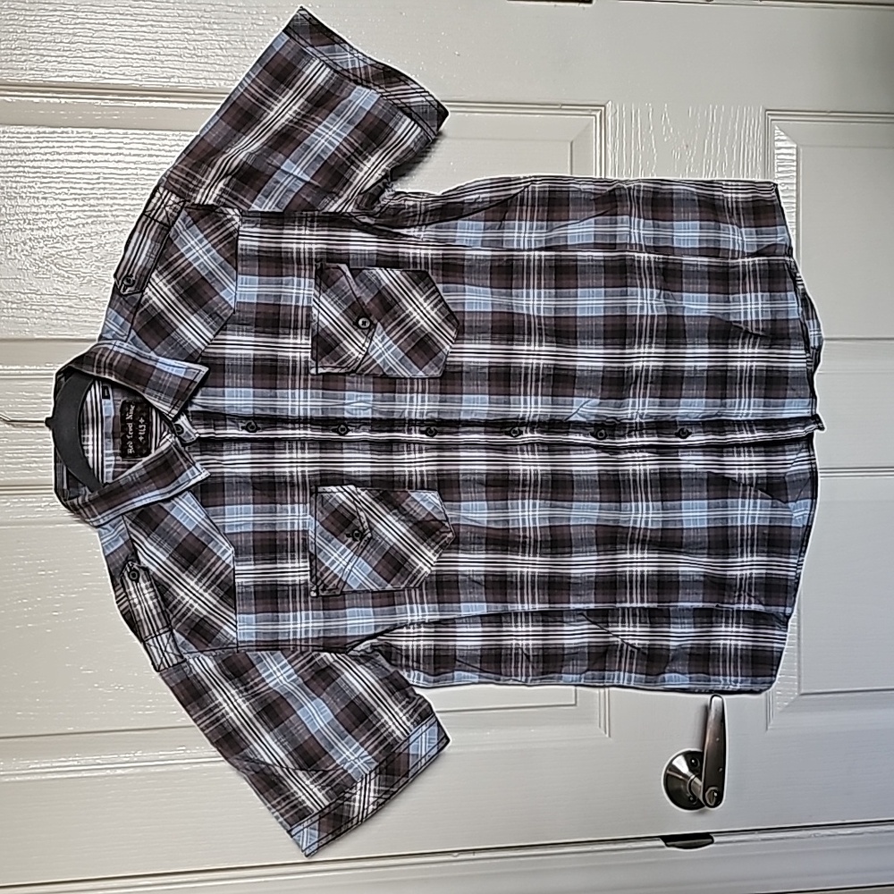 Red Level Nine Men's Short Sleeve Button Down Shirt Size XXL